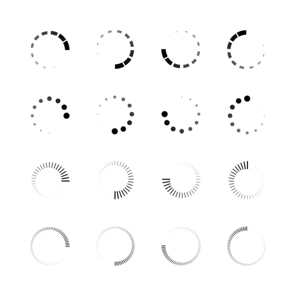 Icône indicateur du processus de chargement du site. État graphique de la charge. Illustration vectorielle sur fond blanc — Image vectorielle