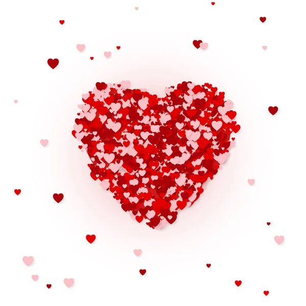 Feliz día de San Valentín concepto de tarjeta de felicitación. Marco del corazón. Corazones confeti, concepto de carnaval. Ilustración vectorial — Archivo Imágenes Vectoriales