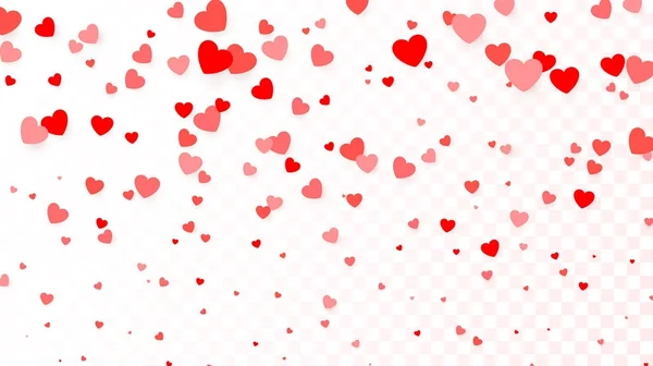 Fondo con corazones rojos voladores. Fondo del corazón Para póster de diseño, invitación a la boda, día de la madre, día de San Valentín, día de la mujer, tarjeta. Ilustración vectorial — Vector de stock