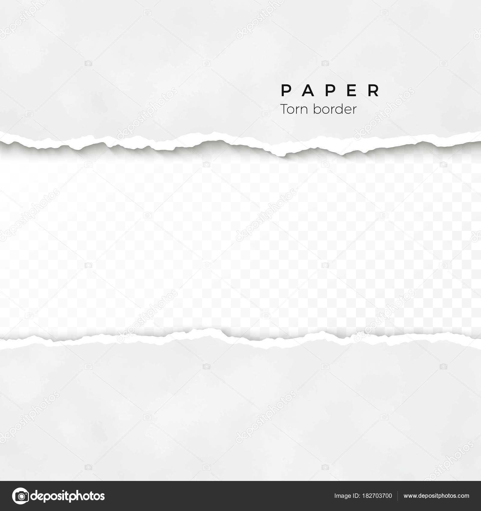 Set of torn paper pieces. Scrap paper. Object strip with shadow isolated on  gray background. Vector illustration Stock Vector