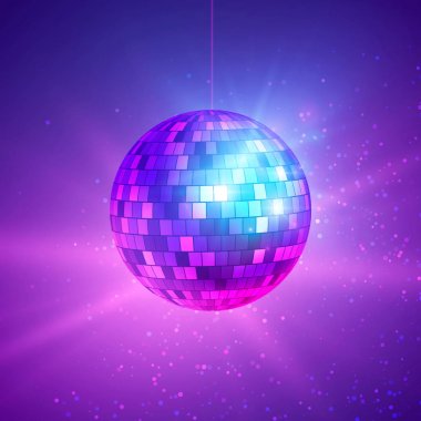 Parlak ışınları ile disko topu