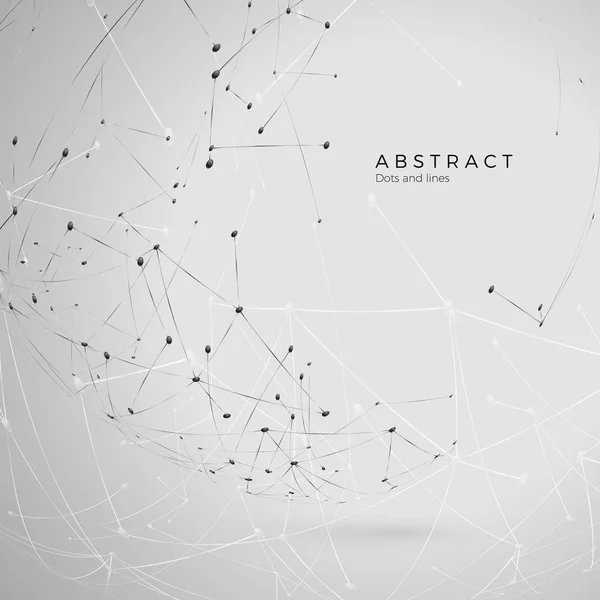 Latar belakang partikel abstrak. Futuristic plexus array data besar. Pola atom dan molekul. Ilustrasi vektor - Stok Vektor