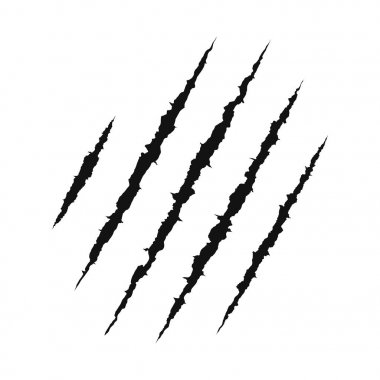 Hayvan kaşıma pençeleri. rendelenmiş kağıt. Tırmalamak yüzey. vektör çizim