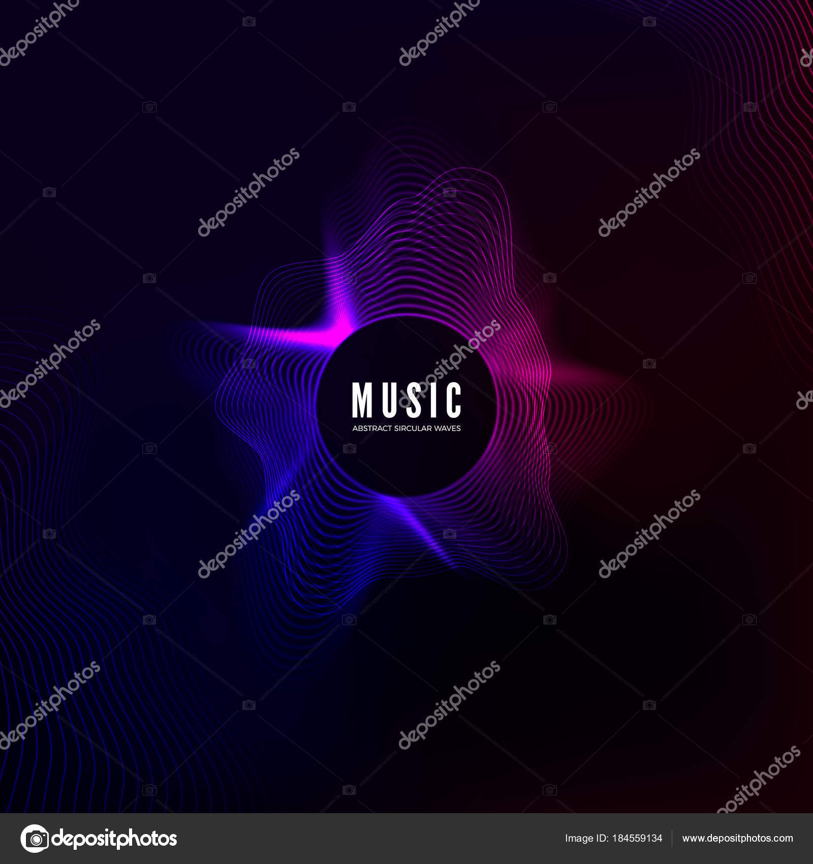 Radial sound wave curve. Colorful equalizer visualisation. Abstract  colorful cover for music poster and banner. Vector background Stock Vector  by ©designbyihor@gmail.com 184559134, image size:1600x1700
