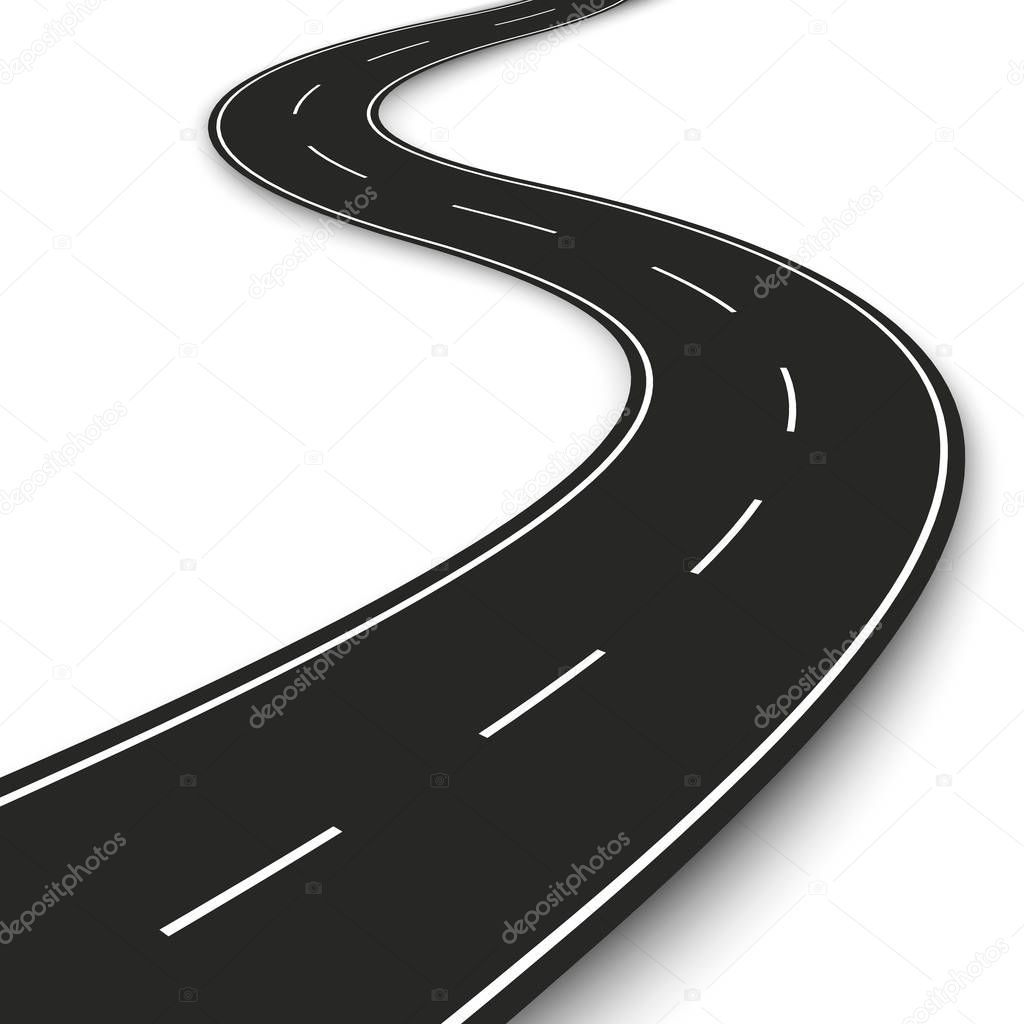 Wavy road strip. Highway strip template design for infographic and banner. Vector illustration