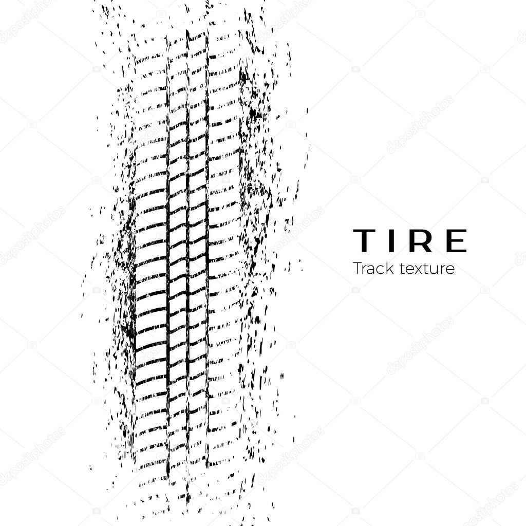 Tire track impression. Print of a tire in the mud. Vector illustration isolated on white background