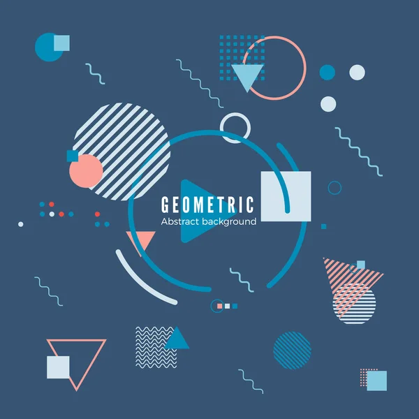 Geometrický návrh koncepce designu. Jednoduchá geometrie rámu a textem. Identita banner tisk. Vektorové ilustrace na tmavém pozadí — Stockový vektor