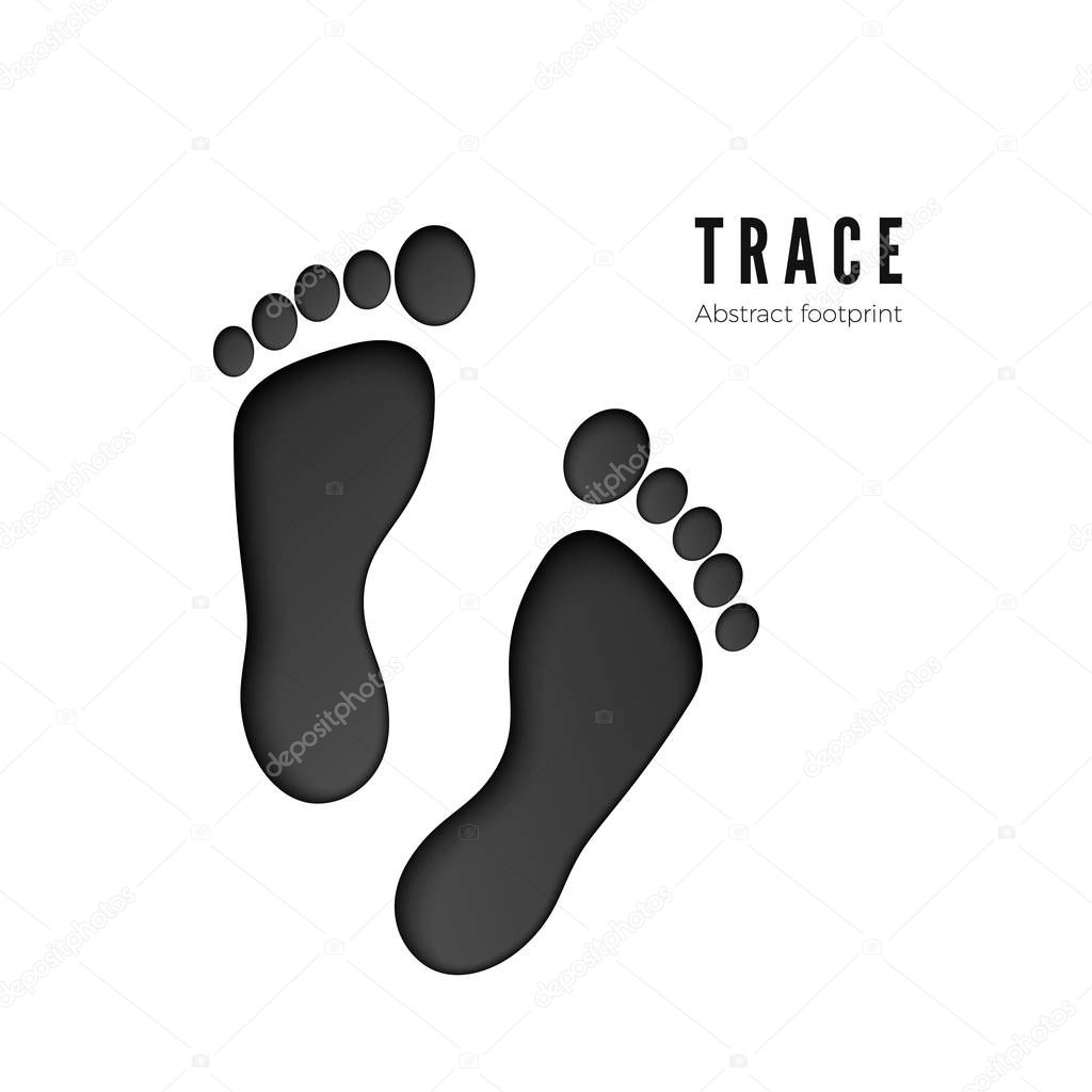 Footprint icon isolated on white background. Print of barefoot icon. dark silhouette of footprint. Vector illustration