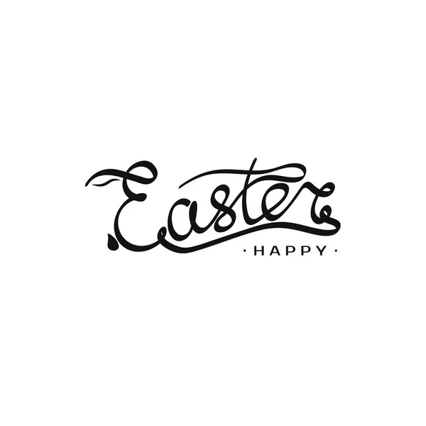 Hand drawn inscription Easter template with rabbit silhouette in letter E. Vector illustration for design headline, banner and postcard — Stock Vector