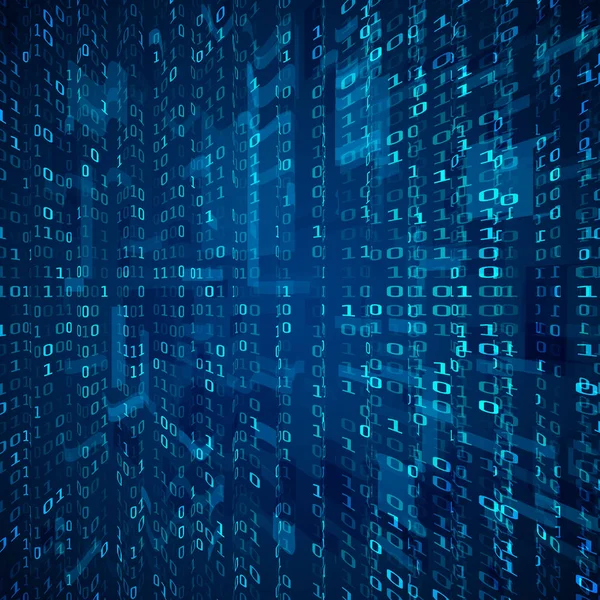 Strom von Binärcode. abstrakte digitale binäre Matrix Zahlentechnologie futuristisches Konzept Hintergrund. Vektorillustration — Stockvektor