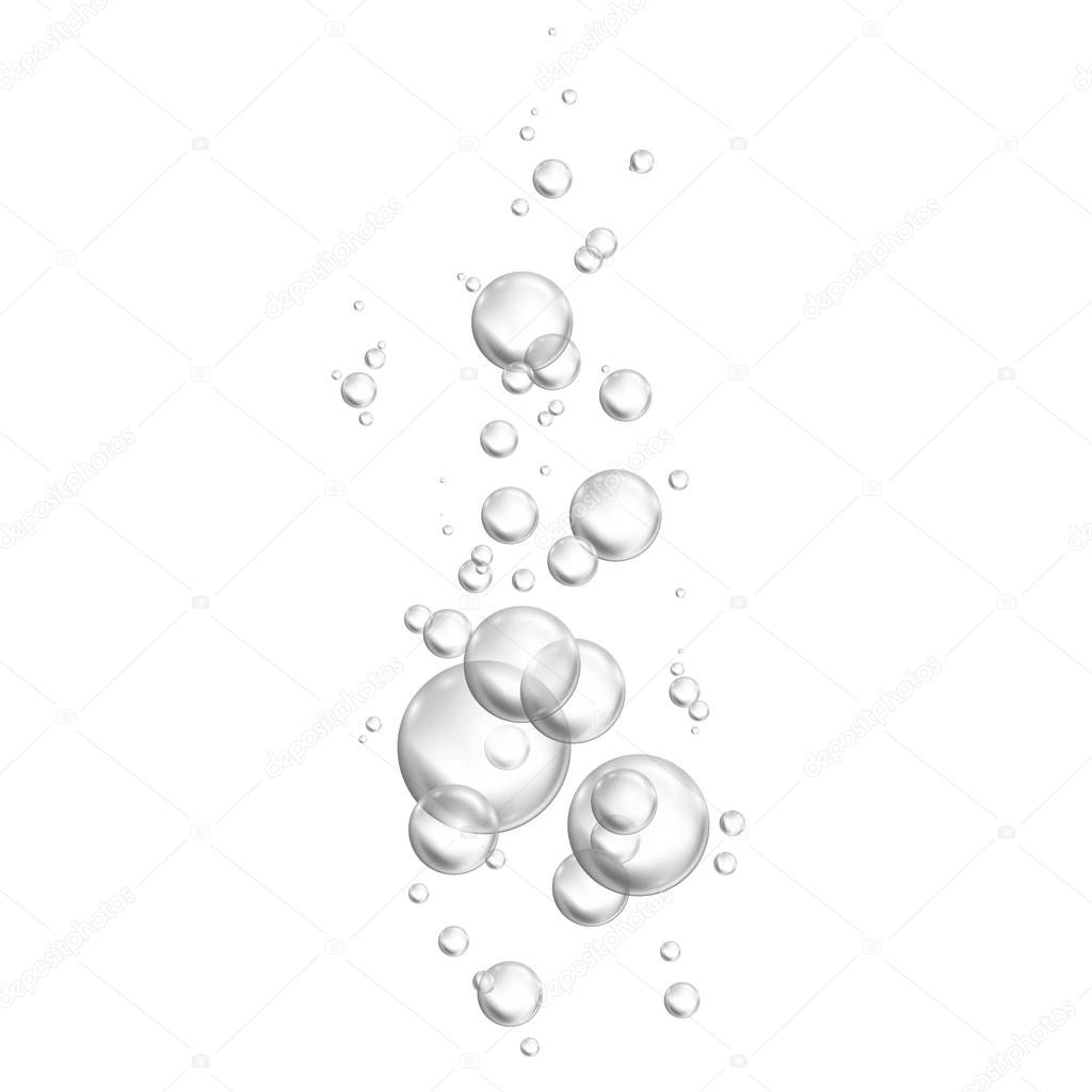 Abstract Bubbles. White background with bubbles. Vector illustration isolated on white