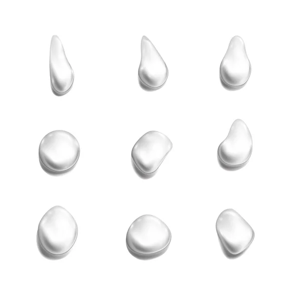 Transparent set of drops. Vector illustration isolated on white background — Stock Vector