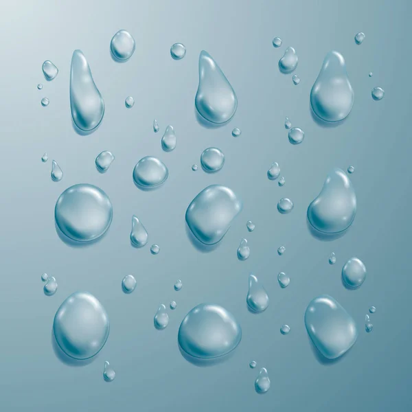 Water drop set. Transparency template drops. Vector illustration — Stock Vector