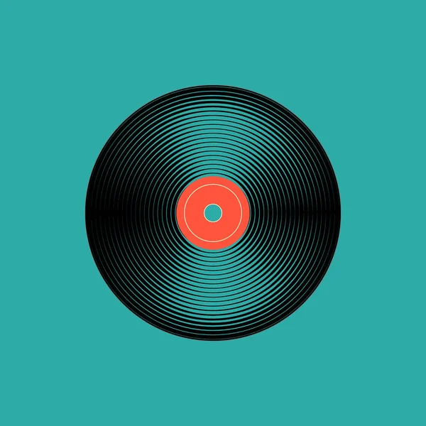 Grabación de música de vinilo. disco de gramófono vintage. Ilustración vectorial — Vector de stock