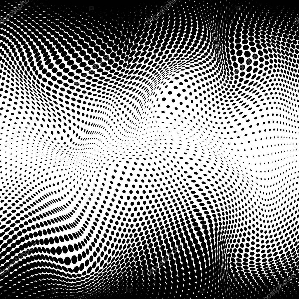 Abstract Halftone Texture.  Dotted Gradient Distort  Concept. Vector Background