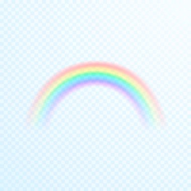 Şeffaf renkli gökkuşağı simgesi. Soyut gökkuşağı görüntü. Saydam arka plan üzerinde izole vektör çizim