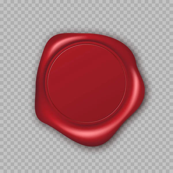 Sceau de cire rouge avec espace de copie. Vider le timbre-poste. Illustration vectorielle — Image vectorielle