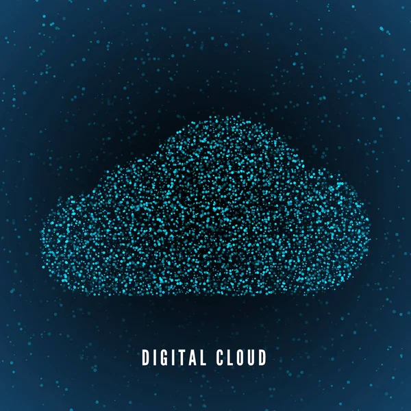 Chmura cyfrowa. Globalna struktura przechowywania danych. Koncepcja internetowa lub internetowa. Tło technologiczne. Wektor — Wektor stockowy