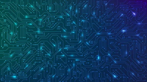 Abstract futuristic circuit board. High computer technology blue color background. Hi-tech digital technology concept. Vector illustration — ストックベクタ