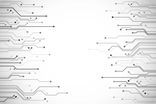 Circuit board structure. Science and technology design. Hardware communication concept. Vector illustration — Stok Vektör