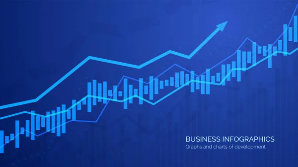 Grafico grafico del mercato azionario negoziazione di investimenti. Monitoraggio finanza profitto e statistica. Analisi astratte e diagramma statistico. illustrazione vettoriale — Vettoriale Stock