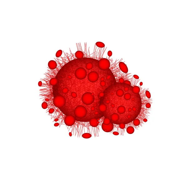 Virus Couronne Rouge Infection Maladie Dangereuse Mise Garde Médicamenteuse Illustration — Image vectorielle