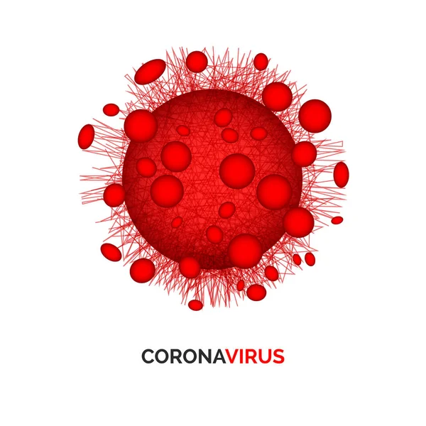 Rotes Symbol Coronavirus Infektion Warnung Vor Medikamenten Gefährliche Krankheitssymptome Vektorillustration — Stockvektor