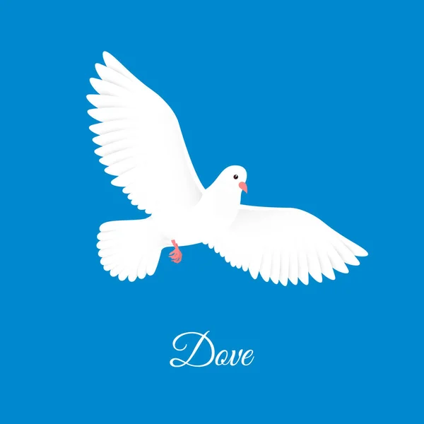 Белый Голубь Свободная Птица Небе Бумажный Голубь Векторная Иллюстрация — стоковый вектор