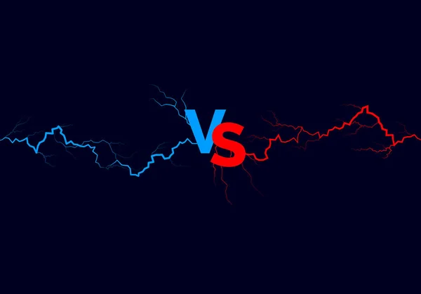 Versus的背景 蓝色和红色的力量灯与文字Vs — 图库矢量图片