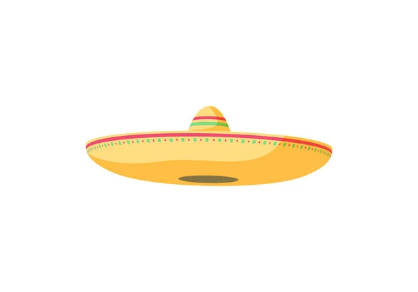 Sombrero Chapeau Mexicain Vecteur Illustration Isolée Sur Fond Blanc — Image vectorielle