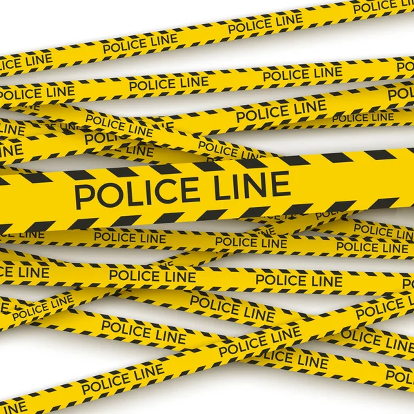 Polis Sarı Bandı Suç Mahalli Hat Engelli Tehlikeli Bölge Uyarı — Stok Vektör