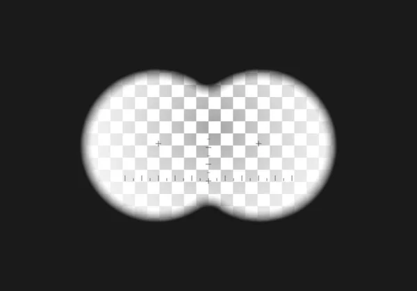 Vue Jumelles Échelle Mesure Centre Vue Espion Pour Binoculaire Modèle — Image vectorielle