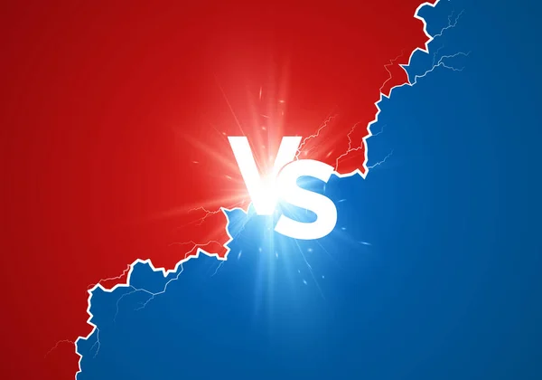 Weißer Text VS mit Blitz. Gegen den Hintergrund der Schlacht. Vektorillustration — Stockillustration Weißer Text Mit Blitz Gegen Den Hintergrund Der Schlacht Vektorillustration — Stockvektor