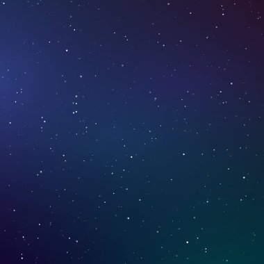 Yıldızlı gökyüzü renk arkaplanı. Karanlık gece gökyüzü. Parlak yıldızlı sonsuzluk uzayı. Vektör
