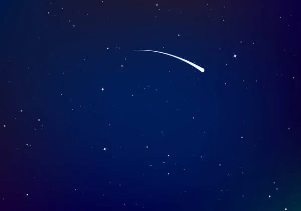 Gwiaździste Niebo Tłem Koloru Komety Nieskończoność Wszechświata Ciemne Nocne Niebo — Wektor stockowy