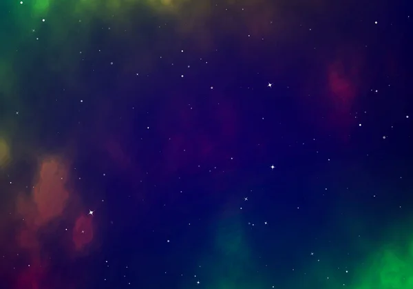 Evren Uzay Nebulasının Sonsuzluğu Karanlık Gece Gökyüzü Parlak Yıldızlı Uzay — Stok Vektör