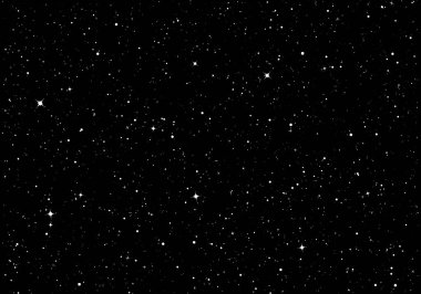 Yıldızlı gökyüzü. Karanlık gece gökyüzü. Parlak yıldızlı sonsuzluk uzayı. Gizemli karanlık evren. Vektör arkaplanı