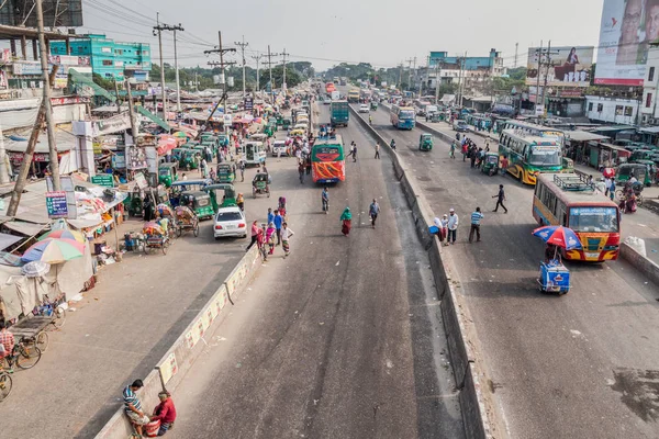 Sonargaon Bangladesh Novembre 2016 Traffico Sulla Strada Nella Città Sonargaon — Foto Stock