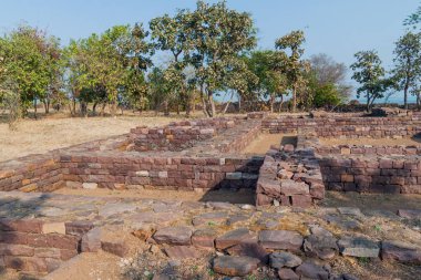 Sanchi, Madhya Pradesh, Hindistan 'ın Budist kalıntıları.