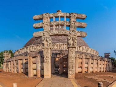 Büyük Stupa, Antik Budist Anıtı Sanchi, Madhya Pradesh, Hindistan
