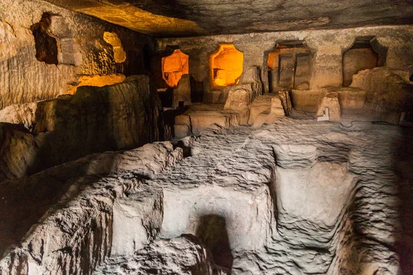 Ajanta Inde Février 2017 Monastère Inachevé Vihara Grotte Sculpté Dans — Photo