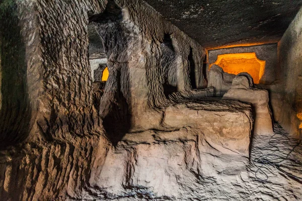 Unfinished Monastery Vihara Cave Carved Cliff Ajanta Maharasthra State India — Stock Photo, Image