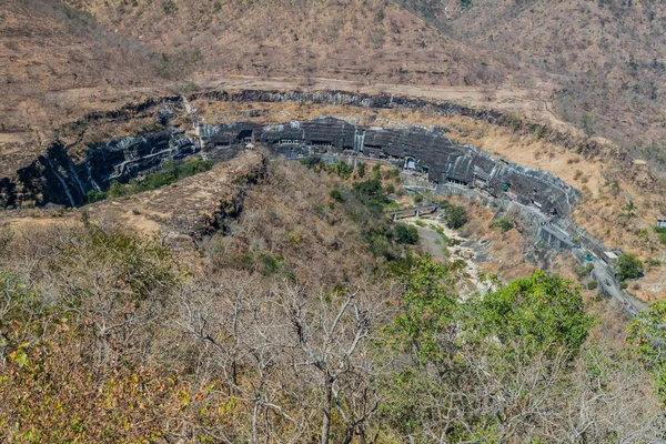 Buddhistiska Grottor Inristade Klippa Ajanta Delstaten Maharastra Indien — Stockfoto