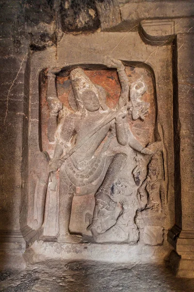 Carvings Kailasa Tempel Ellora Maharasthra India — Stockfoto