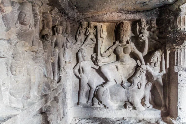 Ellora India Febrero 2017 Tallados Monasterio Cueva Ellora Estado Maharasthra — Foto de Stock