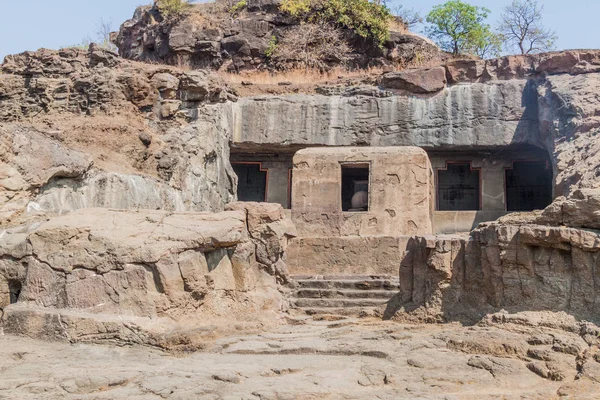 Jaskinia Rzeźbiona Ellora Stan Maharasthra Indie — Zdjęcie stockowe