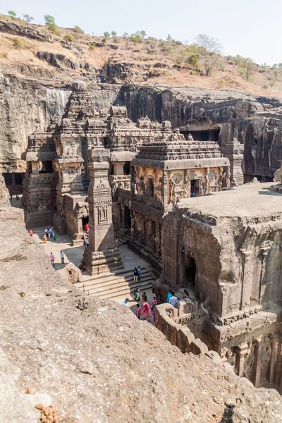 Ellora Hindistan Şubat 2017 Kailasa Tapınağı Maharasthra Eyaleti Hindistan — Stok fotoğraf