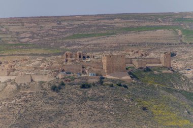 Ürdün 'deki Shobak kalesinin manzarası