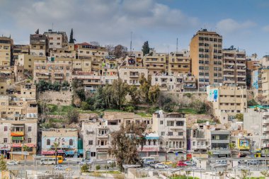 Amman, Ürdün - 19 Mart 2017: Haşim Meydanı ve Amman 'ın merkezinde.