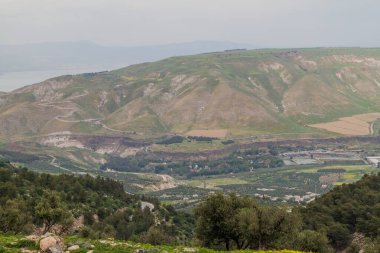 Ürdün 'ün Umm Qais harabelerinden Golan Tepeleri manzarası